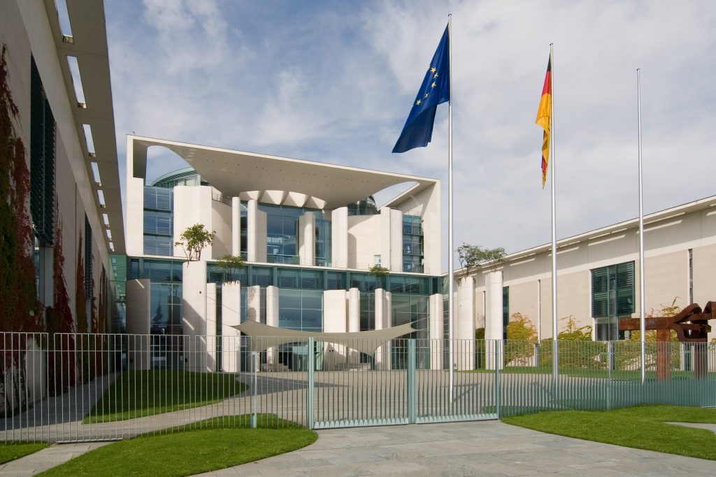 Blick auf den Ehrenhof des Bundeskanzleramts