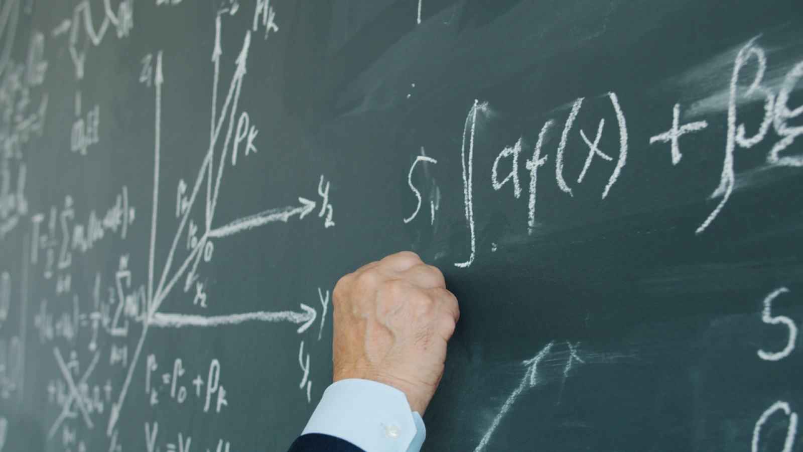 Mathematische Berechnungen an einer Tafel